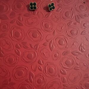 Chic Black and Gold Floral Earrings